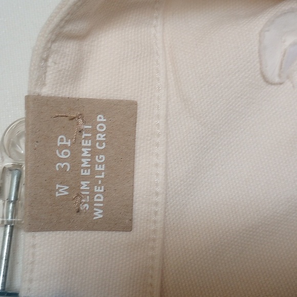 Madewell Slim Emmett Wide Leg Cropped Jeans Off White New - Picture 4 of 6